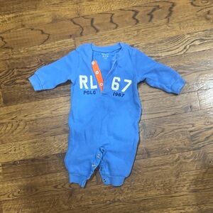 Polo by Ralph Lauren Blue and Orange Kids Footie